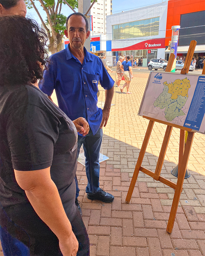 Ação do DAE na Praça Central celebra 40 anos da Autarquia e aproxima comunidade