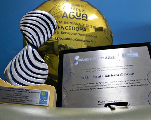 Foto: DAE de Santa Bárbara é premiado com o “Oscar da Água” - Prêmio Ação pela Água